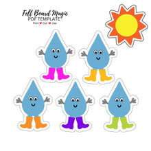 Load image into Gallery viewer, Five Little Raindrops Printable Template