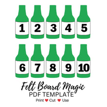 Load image into Gallery viewer, Ten Green Bottles Printable Template