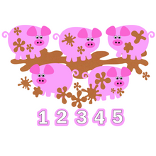 Load image into Gallery viewer, Five Muddy Pigs Felt Set Pattern