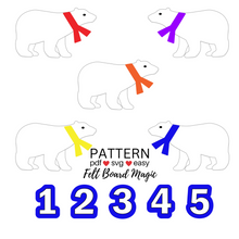 Load image into Gallery viewer, Five Little Polar Bears Felt Set Pattern