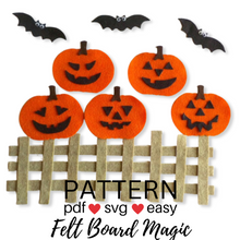 Load image into Gallery viewer, Five Little Jack O Lanterns Felt Set Pattern
