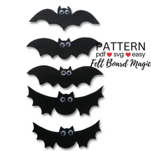 Load image into Gallery viewer, Five Black Bats Felt Set Pattern

