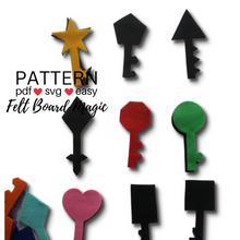 Load image into Gallery viewer, Key Shadow Shape Matching Felt Set Pattern