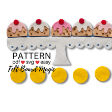 Load image into Gallery viewer, Five Currant Buns Felt Set Pattern
