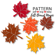 Load image into Gallery viewer, Five Little Leaves Felt Set Pattern