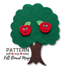 Load image into Gallery viewer, Way Up High in the Apple Tree Felt Set Pattern
