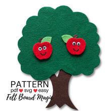 Load image into Gallery viewer, Way Up High in the Apple Tree Felt Set Pattern