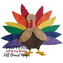 Load image into Gallery viewer, Turkey Feathers Colors Felt Set Pattern
