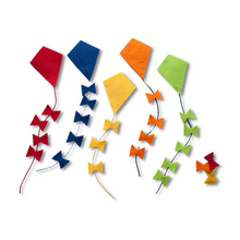Load image into Gallery viewer, Counting and Colour Sorting Kites Felt Set Pattern