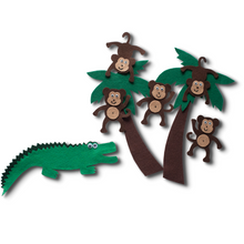 Load image into Gallery viewer, Five Cheeky Monkeys Felt Set Pattern