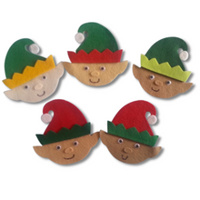 Load image into Gallery viewer, Five Little Elves Felt Set Pattern