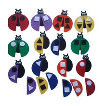 Load image into Gallery viewer, Ladybird Wing Shape and Colour Matching Felt Set Pattern