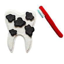 Load image into Gallery viewer, Brush the Cavity germs Away Felt Set Pattern