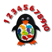 Load image into Gallery viewer, Penny the Counting Penguin Felt Set Pattern