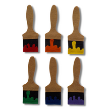 Load image into Gallery viewer, Rainbow Paint Brushes Colour Memory Game Felt Set Pattern