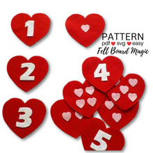 Load image into Gallery viewer, Perfect Match Valentine's Counting Felt Set Pattern