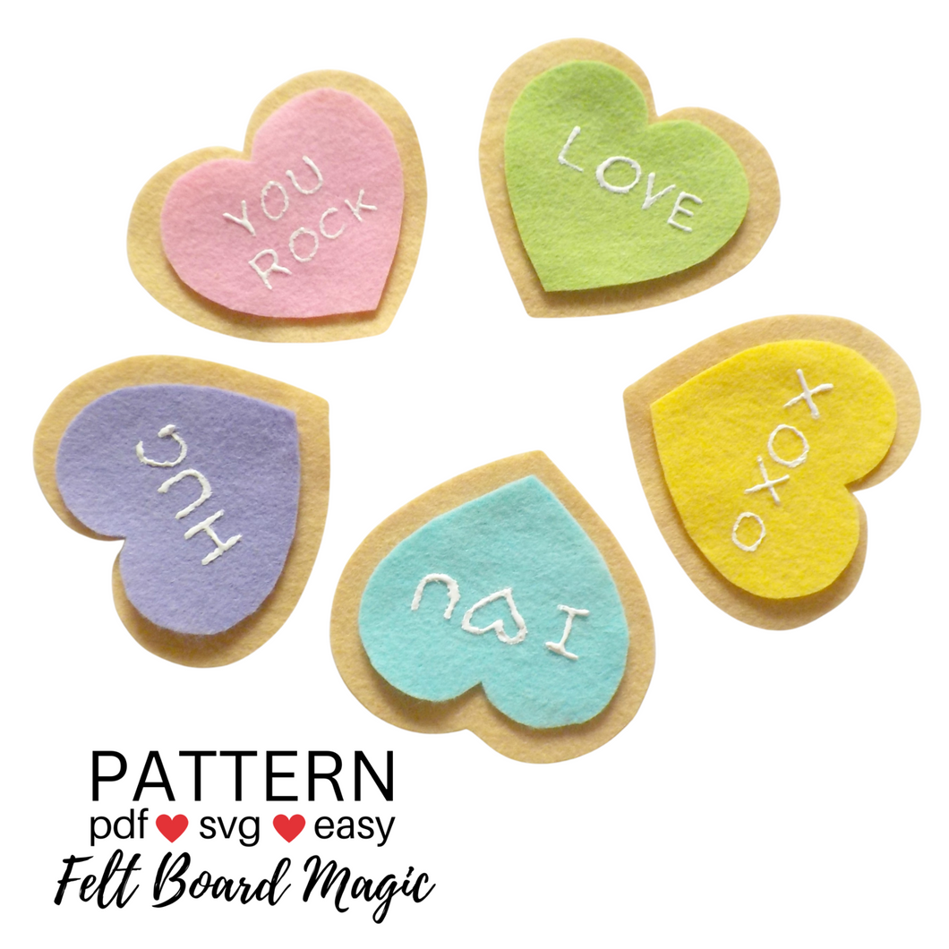 Five Valentine's Cookies Felt Set Pattern
