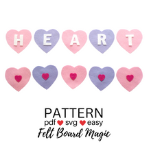 Load image into Gallery viewer, HEART H-E-A-R-T BINGO Song Felt Set Pattern