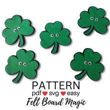 Load image into Gallery viewer, Five Little Shamrocks Felt Set Pattern