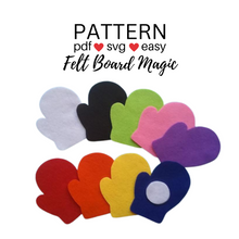 Load image into Gallery viewer, Snowball and Mitten Hide and Seek Colours Game Felt Set Pattern
