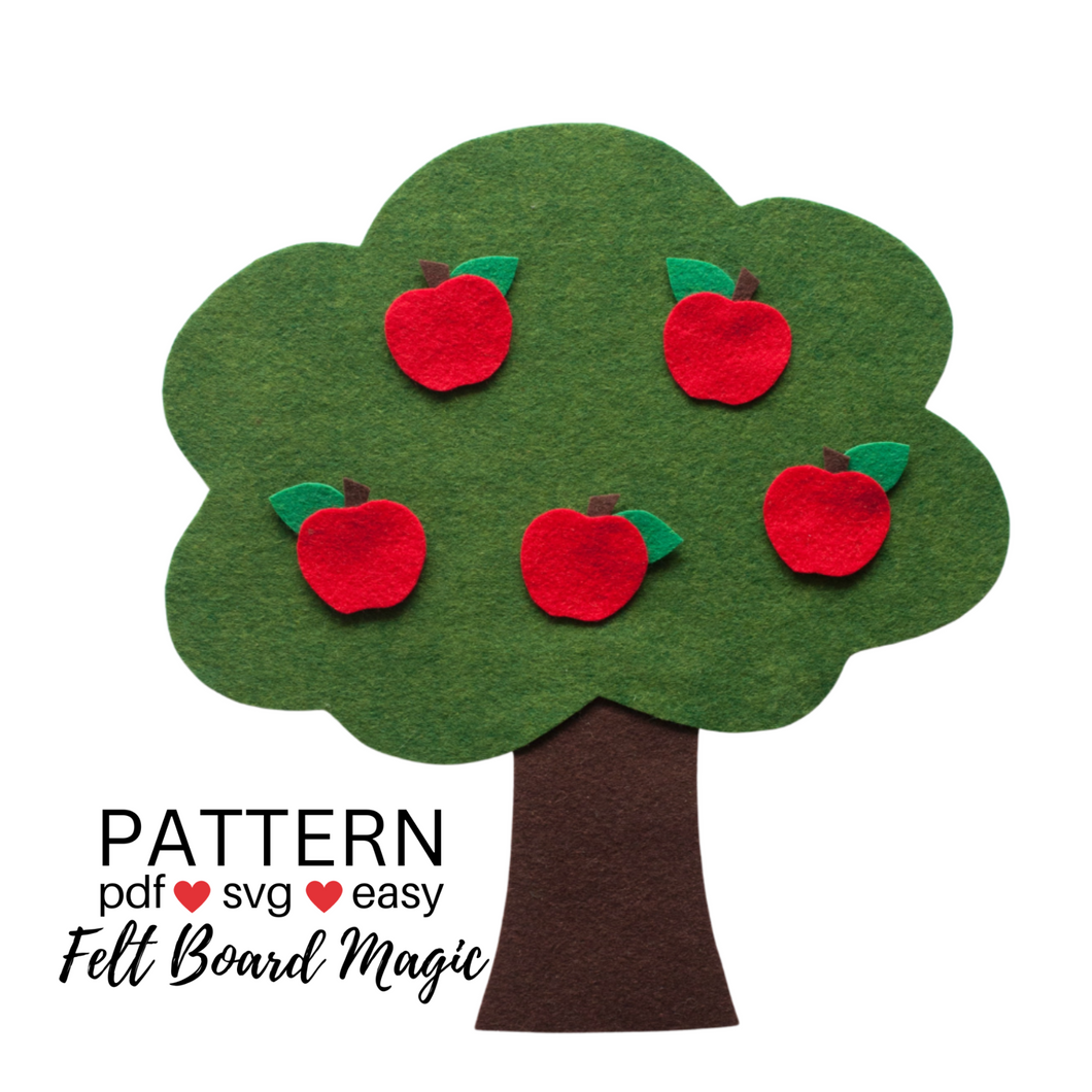 Farmer Brown has Five Red Apples Felt Set Pattern