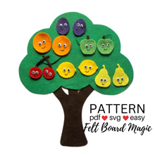 Load image into Gallery viewer, Way Up High in the Fruit Salad Tree Felt Set Pattern

