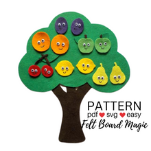 Load image into Gallery viewer, Way Up High in the Fruit Salad Tree Felt Set Pattern