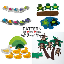 Load image into Gallery viewer, Classic Animal Counting Rhymes Felt Set Pattern Bundle
