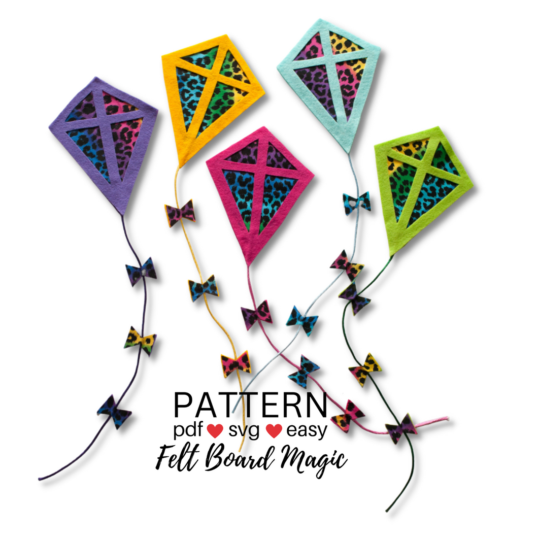 Five Little Kites Felt Set Pattern