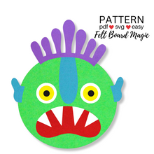 Load image into Gallery viewer, Go Away Big Green Monster Felt Set Pattern
