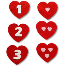 Load image into Gallery viewer, Perfect Match Valentine's Counting Felt Set Pattern