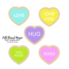 Load image into Gallery viewer, Five Valentine's Cookies Printable Template

