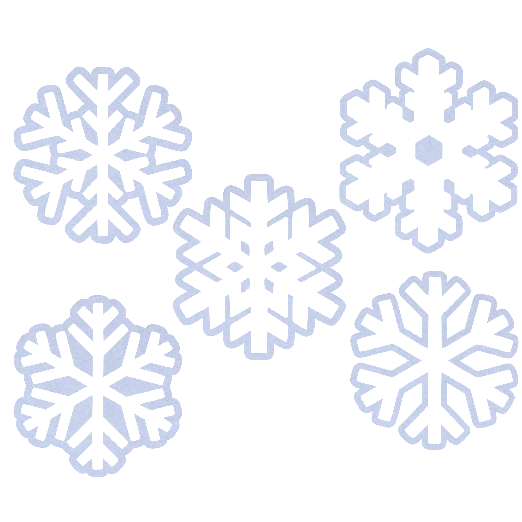 Five Little Snowflakes Felt Set Pattern