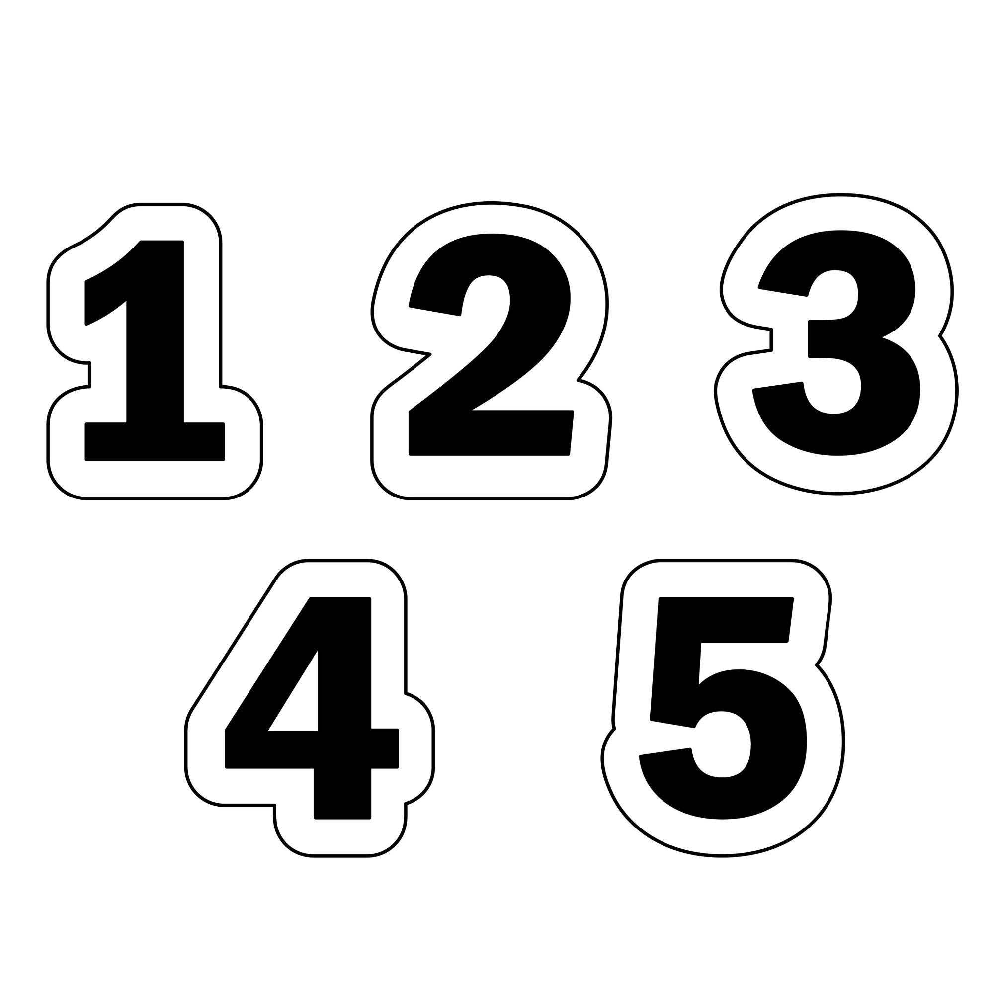 Numbers 1 to 5 Pattern