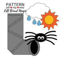 Load image into Gallery viewer, Incy Wincy Itsy Bitsy Spider Felt Set Pattern
