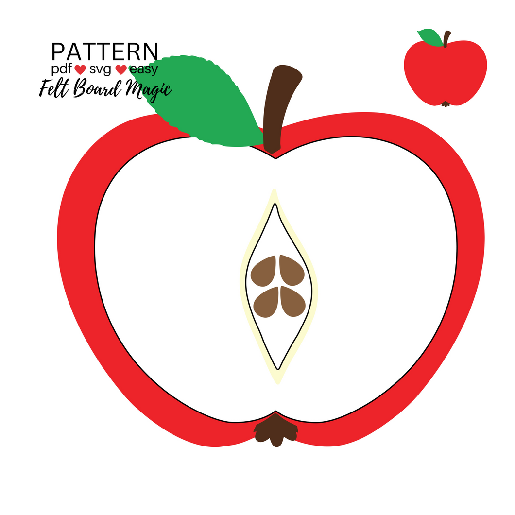 Apple Anatomy Felt Set Pattern