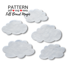 Load image into Gallery viewer, Five Little Clouds Felt Set Pattern
