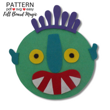 Load image into Gallery viewer, Go Away Big Green Monster Felt Set Pattern
