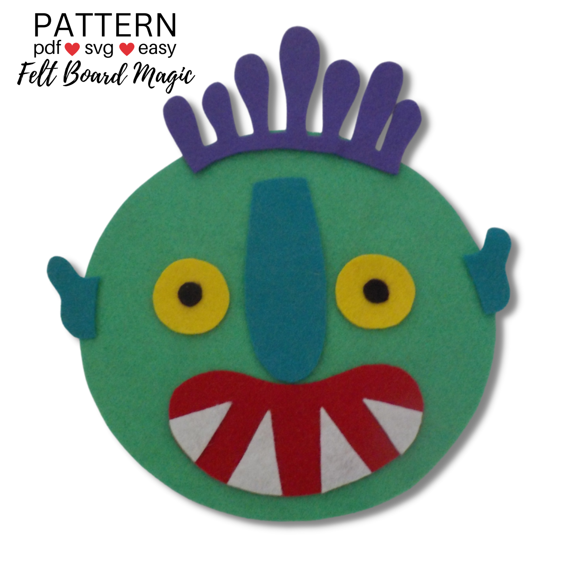 Go Away Big Green Monster Felt Set Pattern – Felt Board Magic
