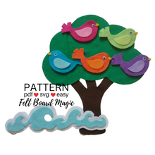 Load image into Gallery viewer, Five Little Birds Felt Set Pattern
