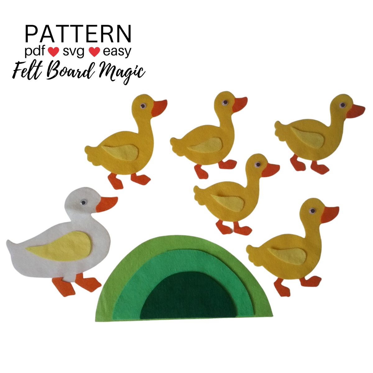 Five Little Ducks went out one Day Felt Set Pattern – Felt Board Magic