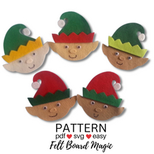 Load image into Gallery viewer, Five Little Elves Felt Set Pattern
