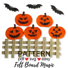 Load image into Gallery viewer, Five Little Jack O Lanterns Felt Set Pattern
