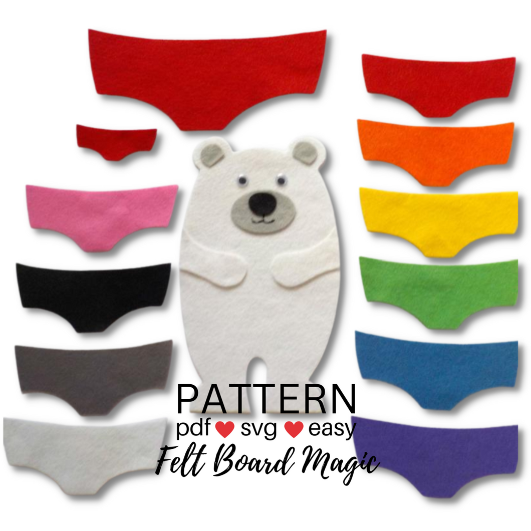 Polar Bear's Underwear Felt Set Pattern