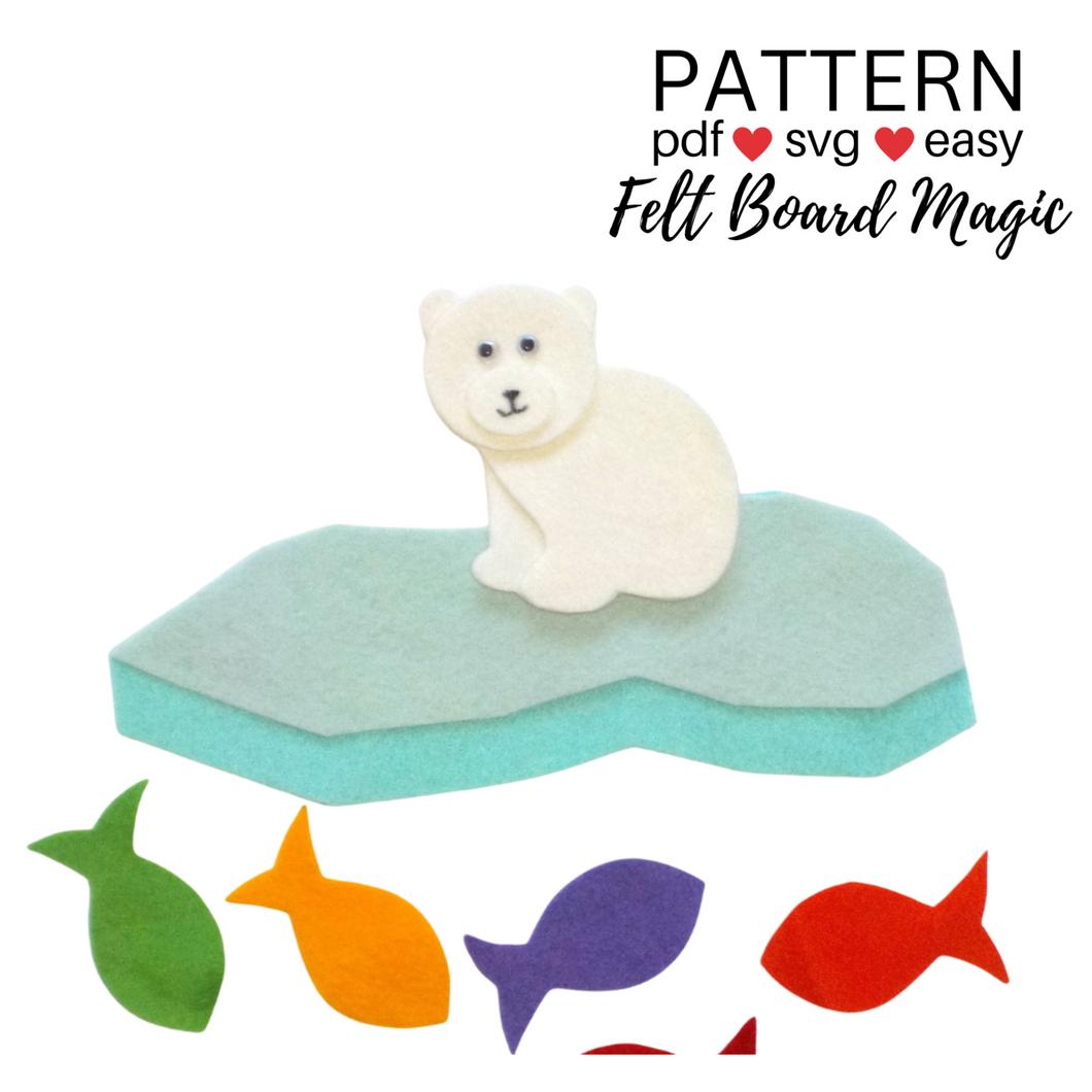 Marco the Polar Bear Felt Set Pattern