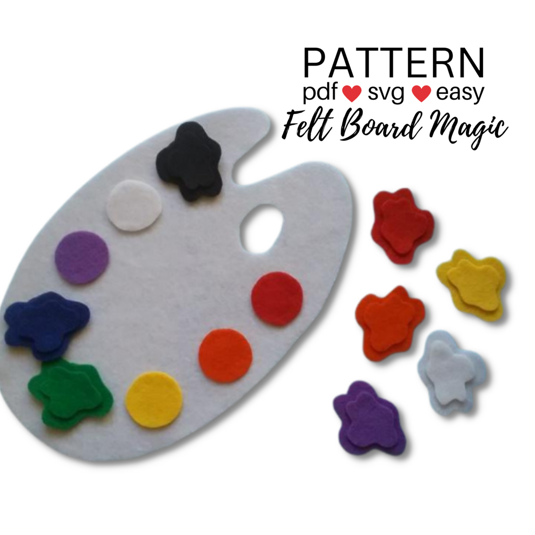 Colour Matching Painter's Palette Felt Set Pattern