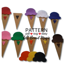 Load image into Gallery viewer, Ice Cream Colour Matching Felt Set Pattern

