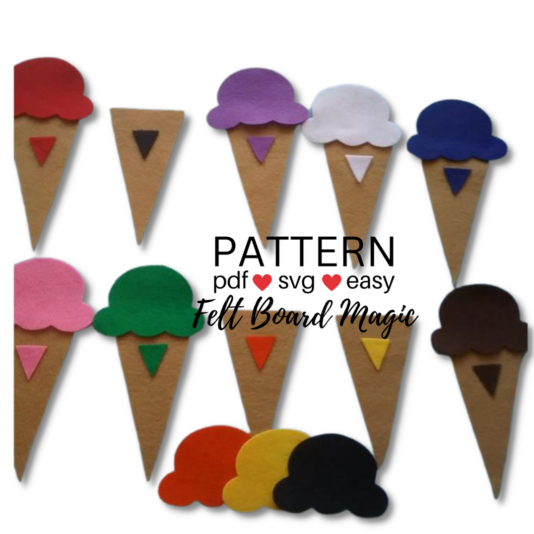 Ice Cream Colour Matching Felt Set Pattern