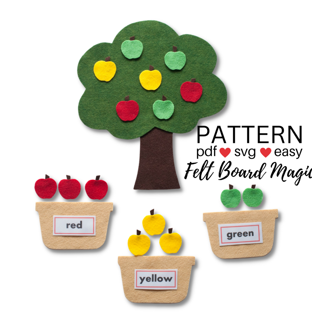 Apple Color Sorting Felt Set Pattern