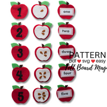 Load image into Gallery viewer, Apple Seed Counting Felt Set Pattern
